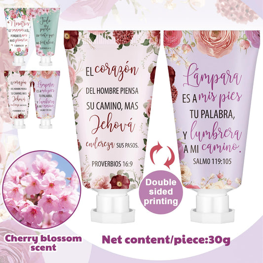 Leelosp Bible verse floral hand cream bottle, ideal for personal spiritual moments