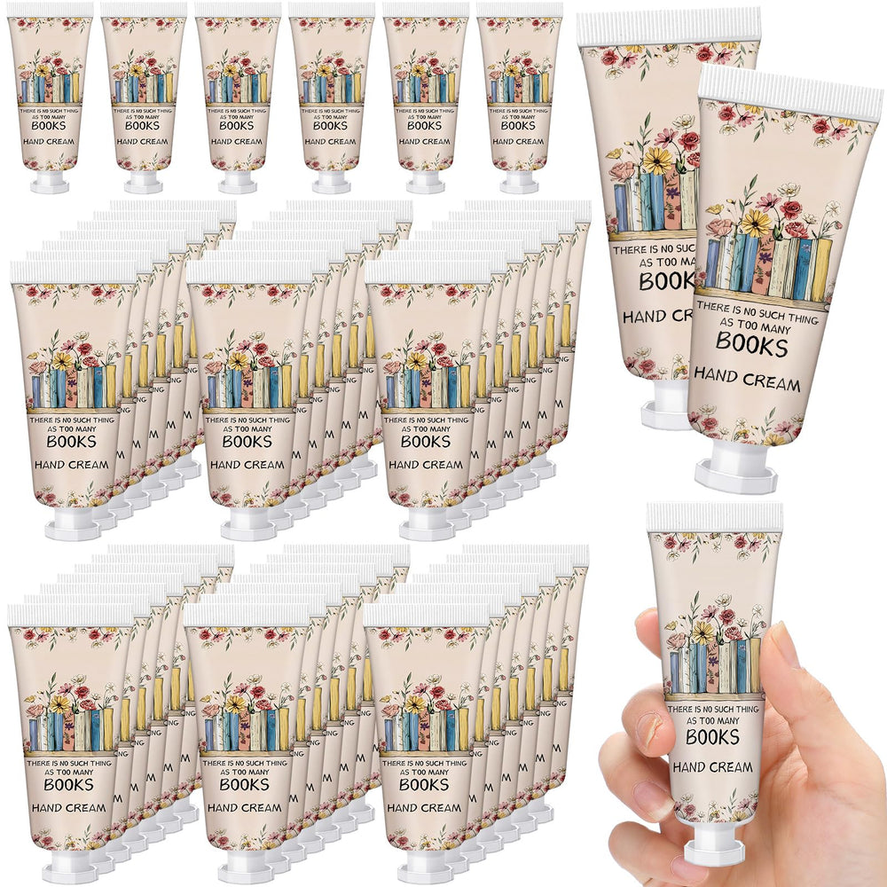 Leelosp book lover hand cream set with 48 travel-size tubes for on-the-go moisture