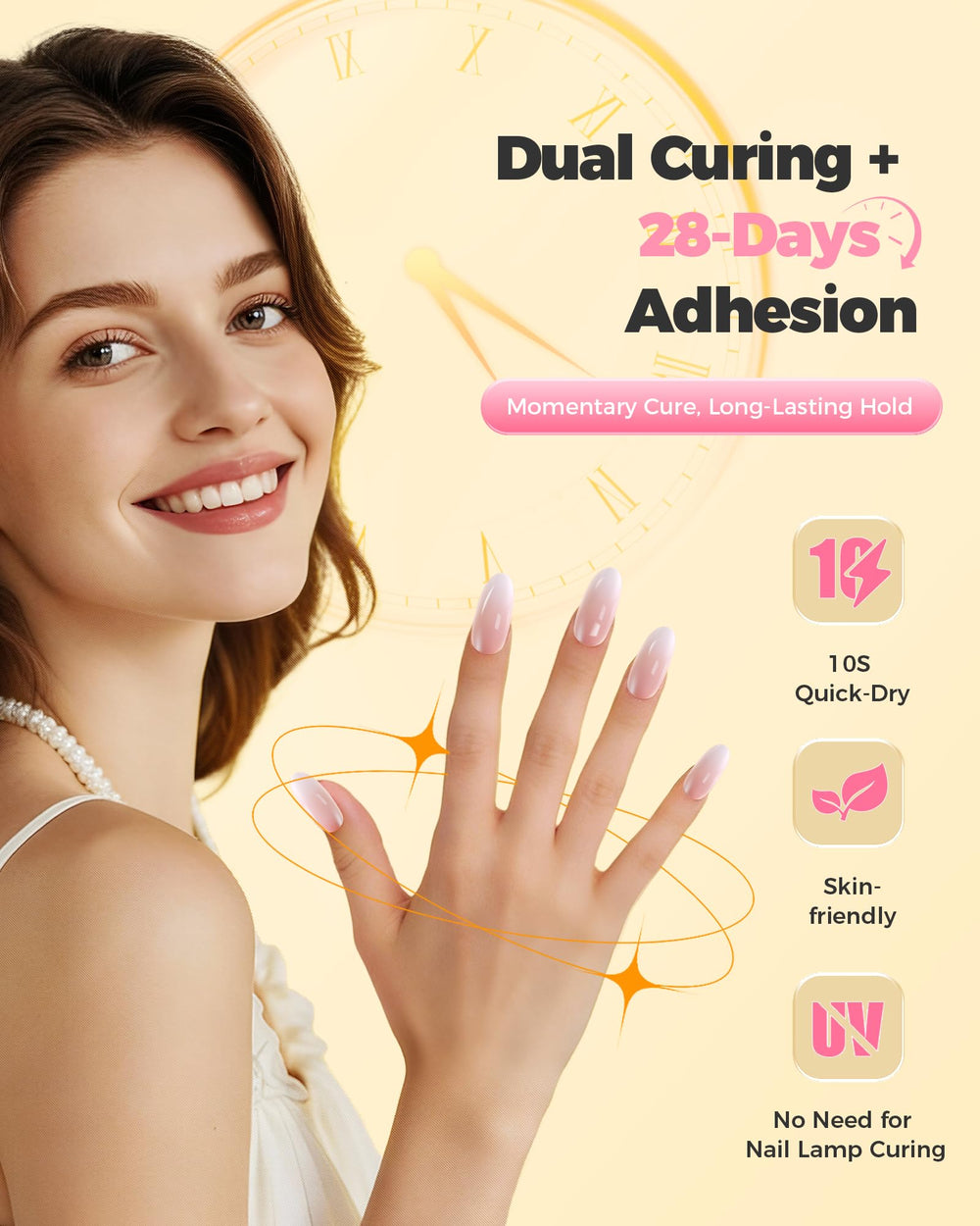 LEENEXUS nails with strong bond after application