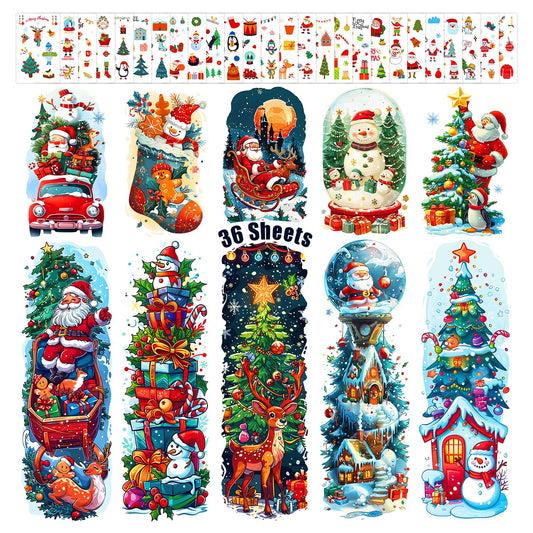 Leesgel Christmas full arm tattoos pack, front view, ideal for colorful holiday wear