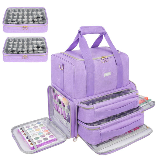 LEFOR·Z nail polish organizer shows large capacity for bottles and tools.