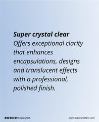 Legacy Nails clear acrylic powder with self-leveling texture for smooth results.