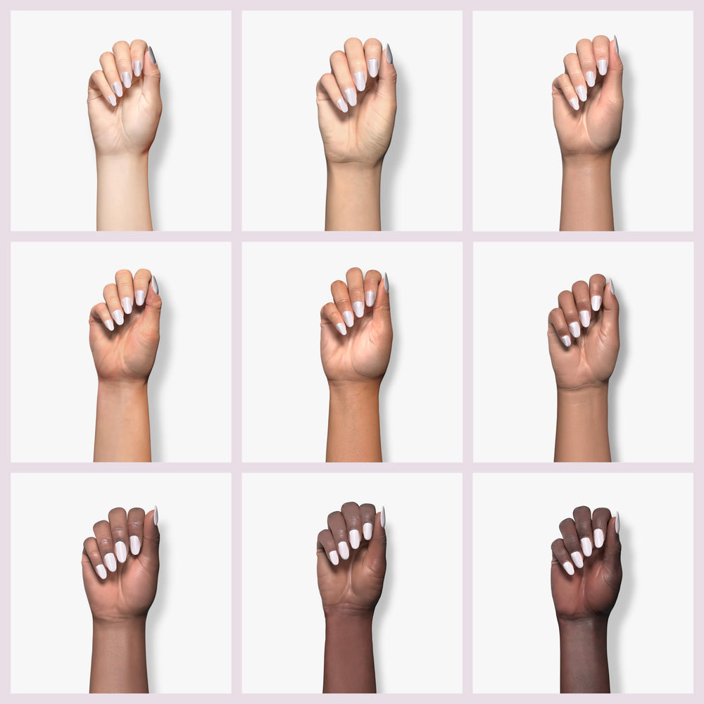 Crystal Pink Powder swatch shows self-leveling and bubble-free finish.