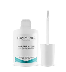 Legacy Nails fast-drying glue speeds up nail prep for secure results.