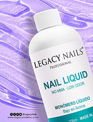 Legacy Nails natural nail support with liquid monomer.