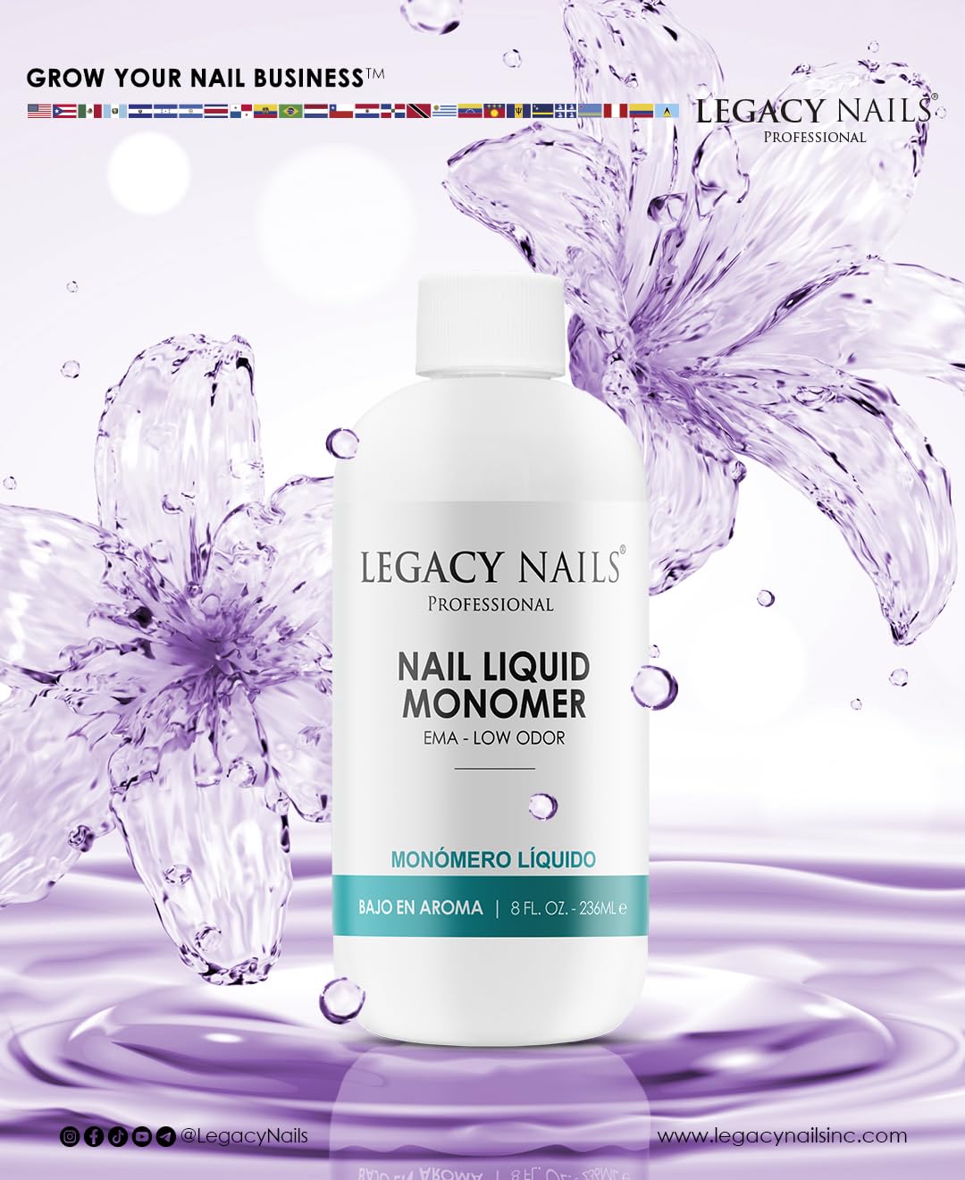 Legacy Nails monomer for sculpting and gem setting.