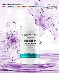 Legacy Nails monomer for sculpting and gem setting.