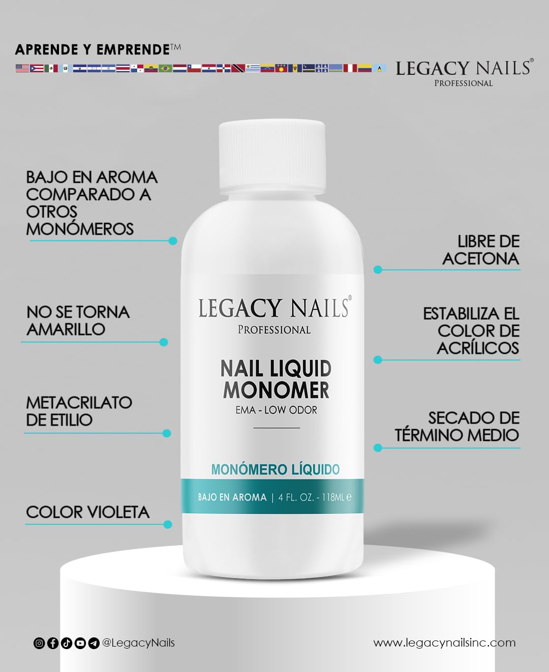 Legacy Nails USA-made packaging signals salon-grade quality.