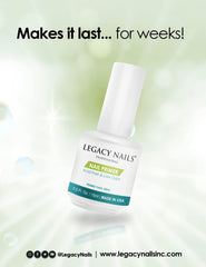 Legacy Nails Nail Primer application on natural nail demonstrating adhesion bridge
