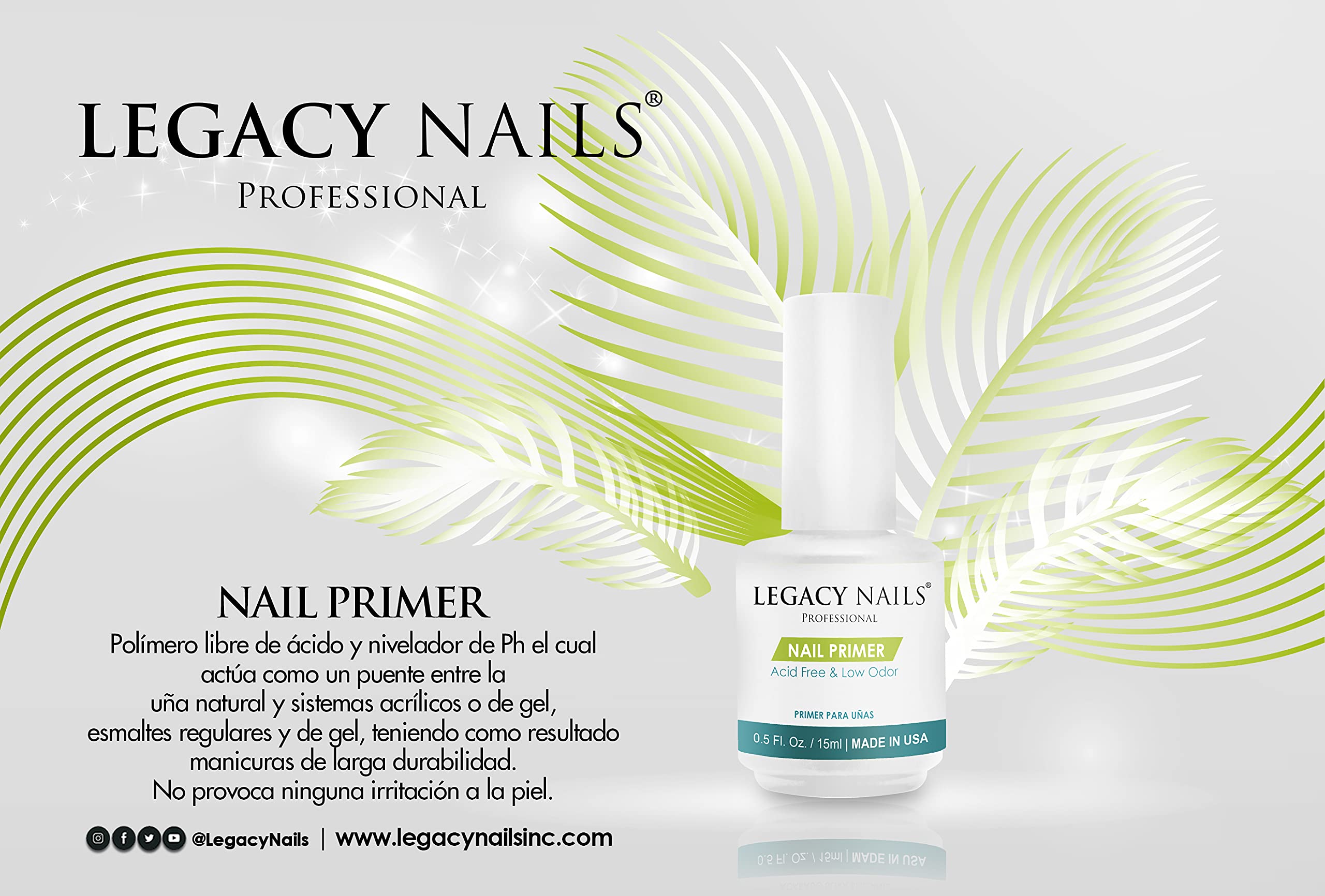 Legacy Nails Nail Primer brush ready for smooth base