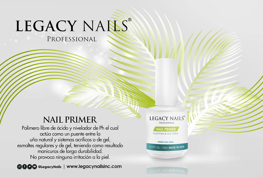 Legacy Nails Nail Primer brush ready for smooth base