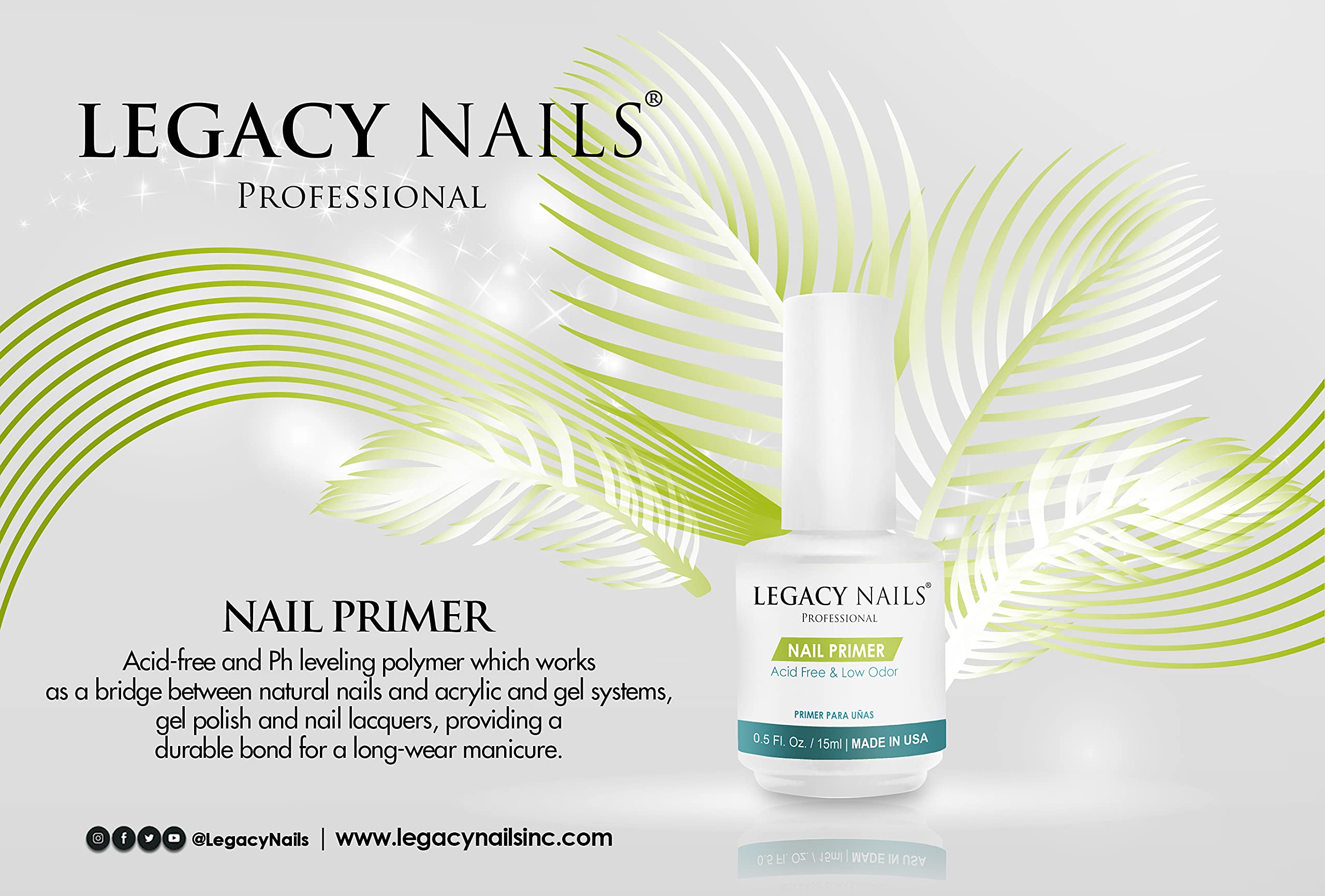 Legacy Nails Nail Primer dispense drop for easy application