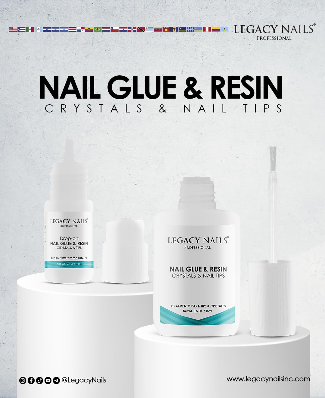 Legacy Nails nail repair glue bonds chips and breaks reliably.
