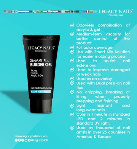 Legacy Nails Smart Builder Gel color swatch reveals rich full-coverage finish.