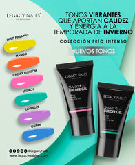 Legacy Nails Smart Builder Gel under LED and UV cure for fast hardening.