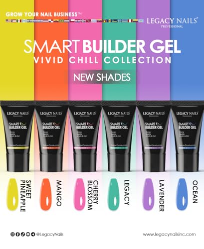 Legacy Nails Smart Builder Gel application with spatula showing precise molding.
