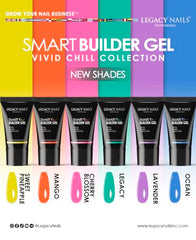 Legacy Nails Smart Builder Gel application with spatula showing precise molding.