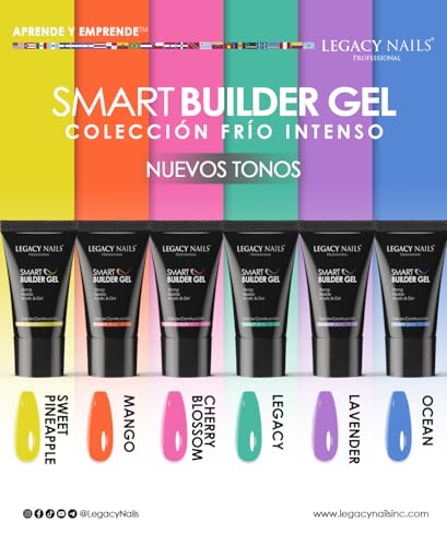 Legacy Nails Smart Builder Gel spatula tool enables smooth shaping.