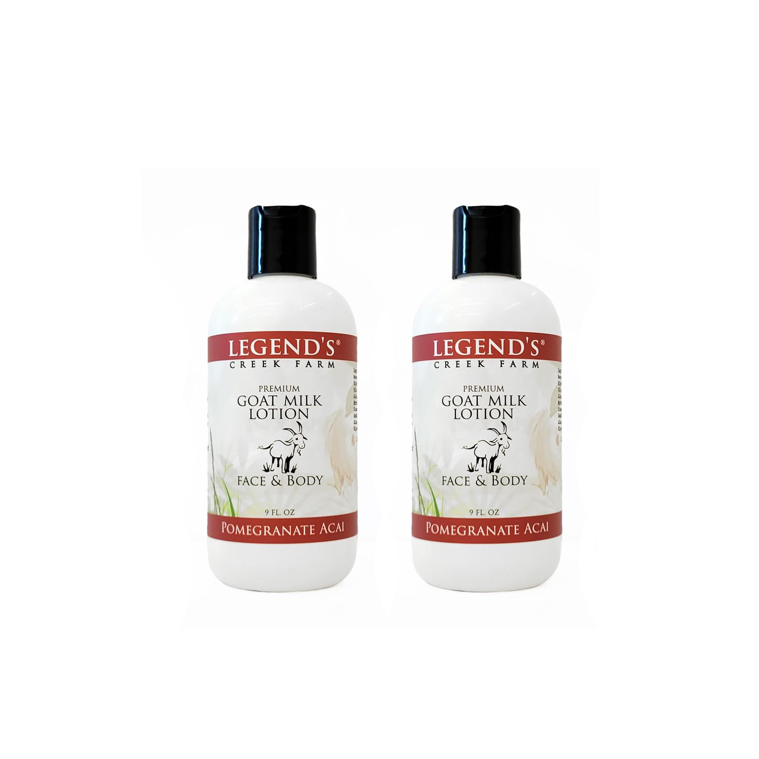 Legend's Creek Goat Milk Lotion bottle for daily hydration and nourishment.
