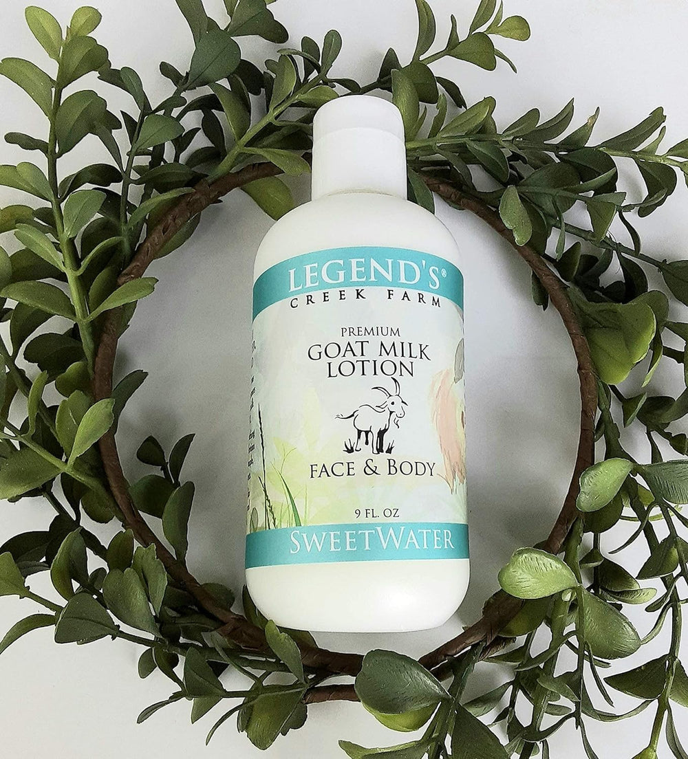 Applying Legend's Creek Goat Milk Lotion to hands for moisture.