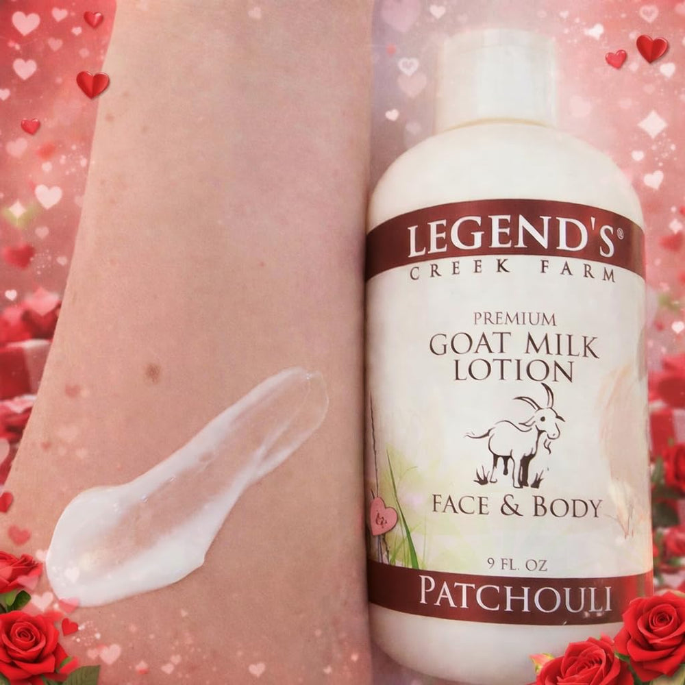 Legend's Creek goat milk lotion suitable for hands, body, and overall skin care.