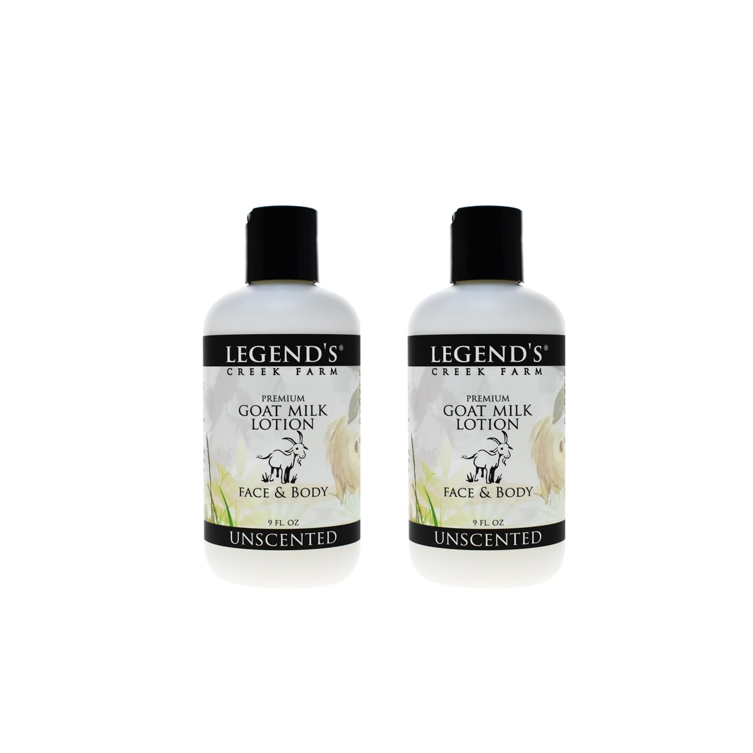 Legend's Creek Goat Milk Lotion unscented 9 oz bottle for daily hydration