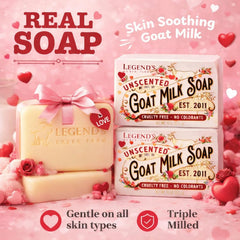 Legend's Creek Goat Milk Soap bar hands and body usage shows versatile cleansing and moisturizing benefits.
