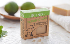 Legend's Creek goat milk soap bergamot lime creates creamy lather for sensitive skin