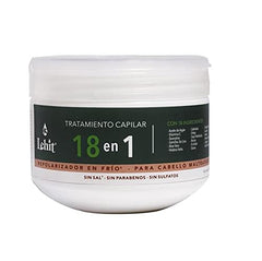 Lehit 18-in-1 Treatment bottle close-up for deep conditioning and radiant shine.
