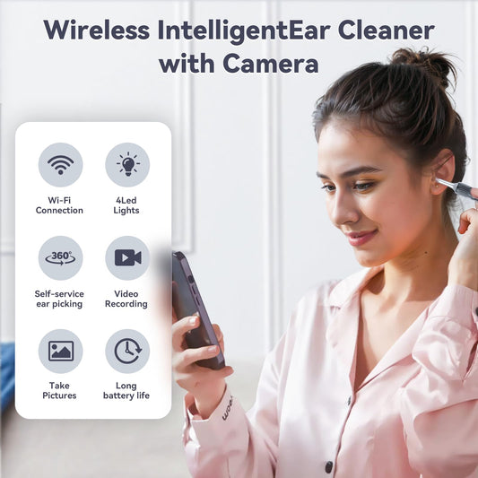 LEIPUT ear cleaner camera shows 360-degree lens view inside the ear canal