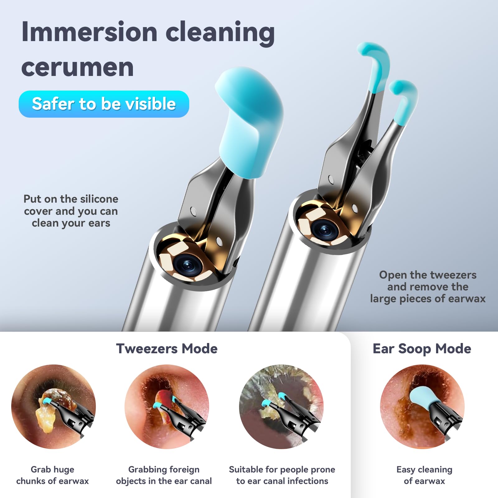 LEIPUT ear cleaner with otoscope connectivity for phone-based checks.