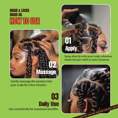 Close-up shows castor and rosemary ingredients indicating nourishing properties for scalp