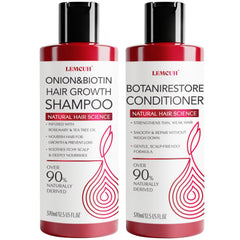 Lemcuh onion biotin shampoo bottle with rosemary-tea-tree blend for scalp nourishment