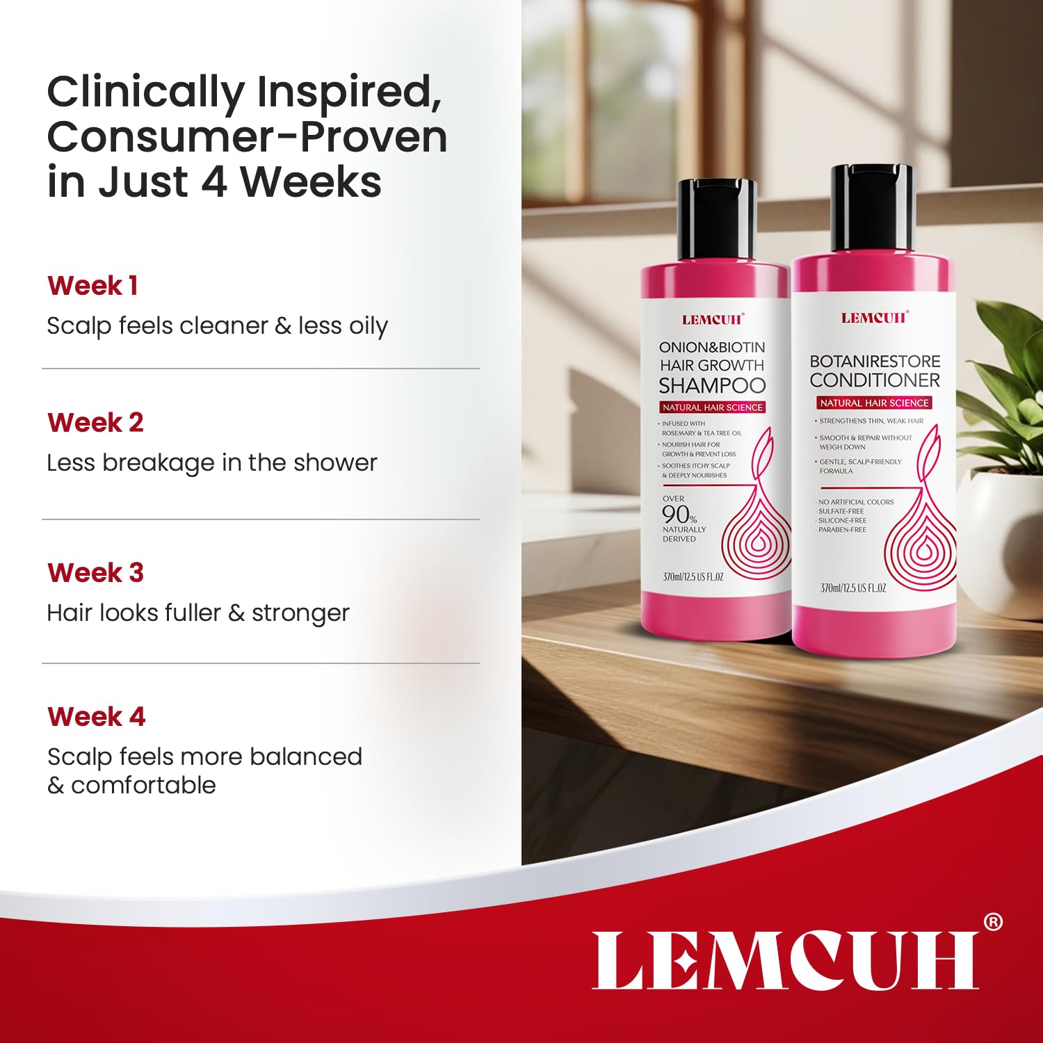 Lemcuh packaging front showing complete hair care system