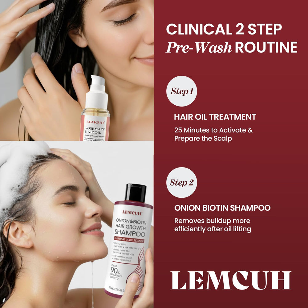 Lemcuh Rosemary Shampoo scalp massage suggests soothing formula.