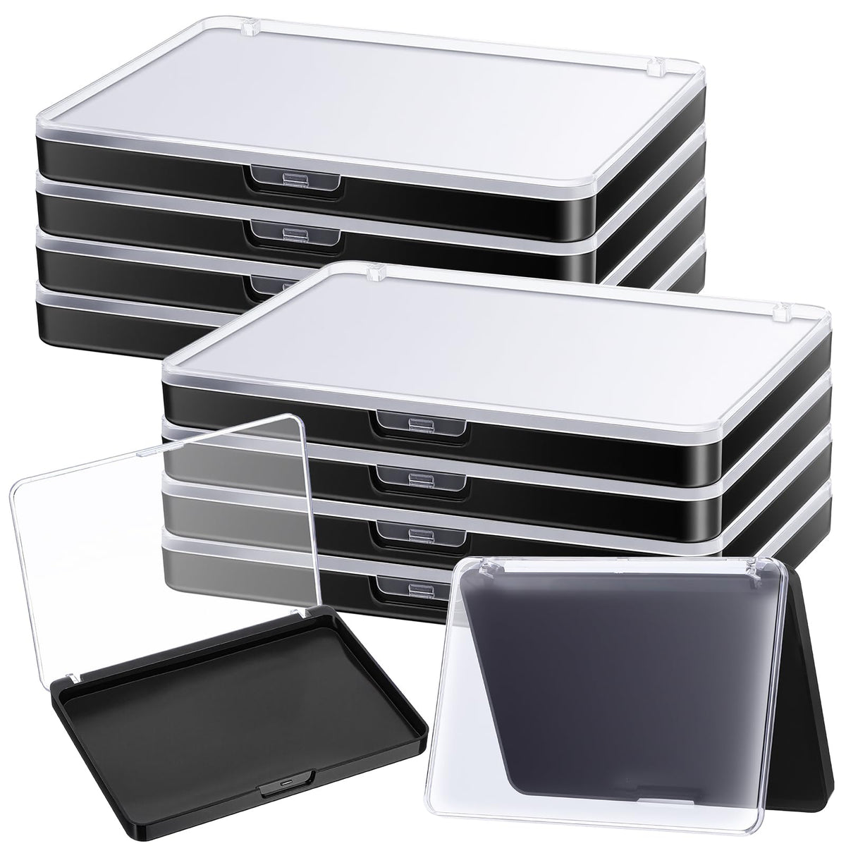 Lemecima magnetic makeup palette collection showing eight empty palettes for DIY cosmetics organization