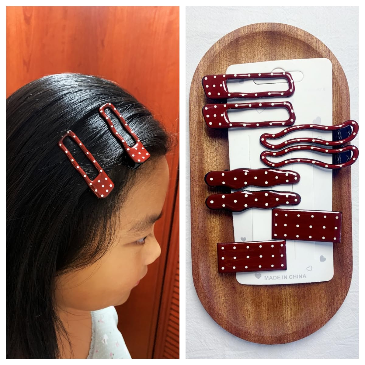 Lemeilleur front packaging showing eight vintage metal hair clips and benefits