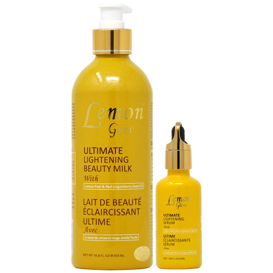 Lemon Glow Combo 1 lotion and serum duo for radiant, hydrated skin on face and body