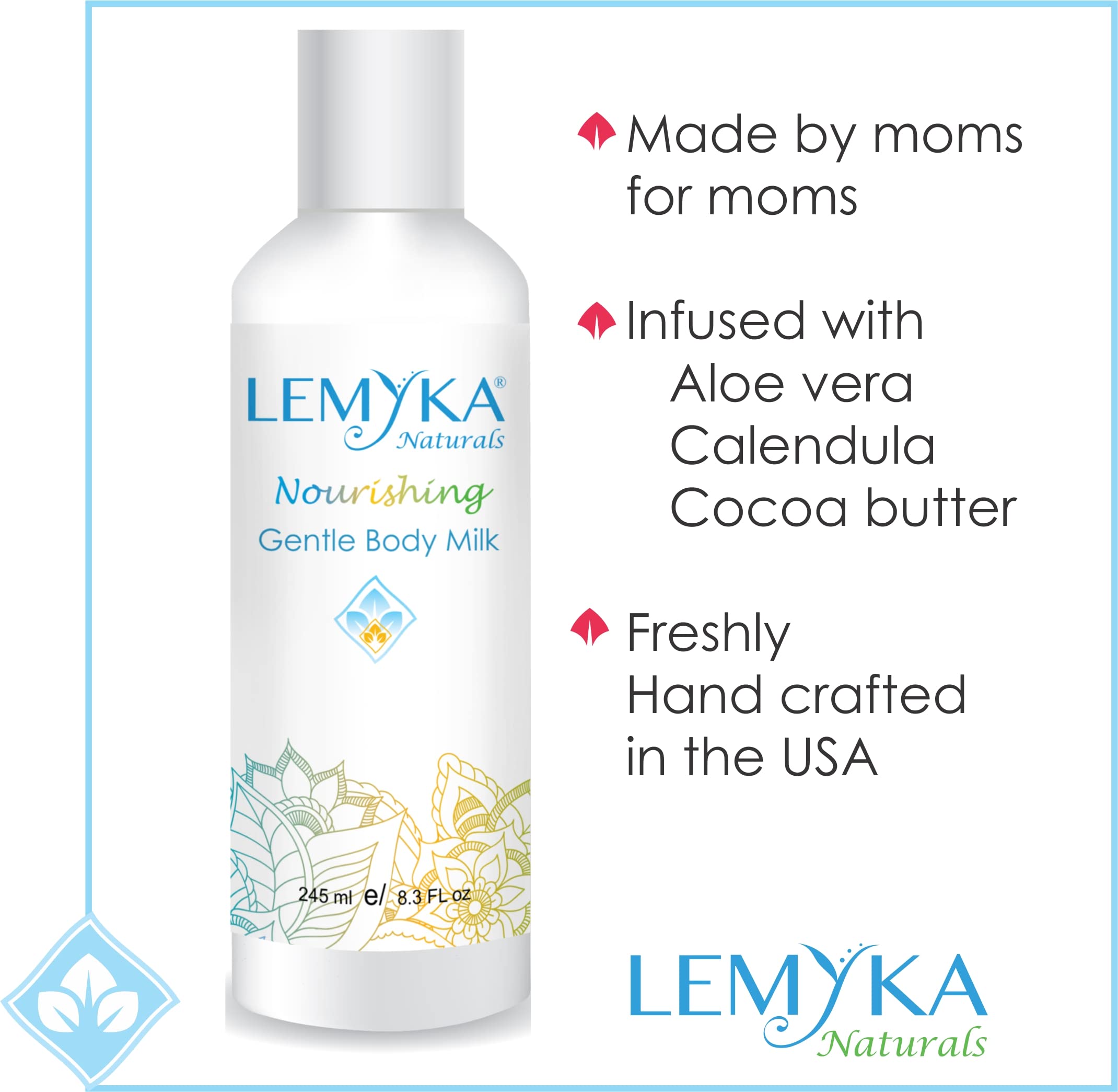 Hands applying LEMYKA cream after washing for soft skin