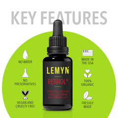Freshly made Lemyn Organics Retinol2 serum in Santa Barbara facility