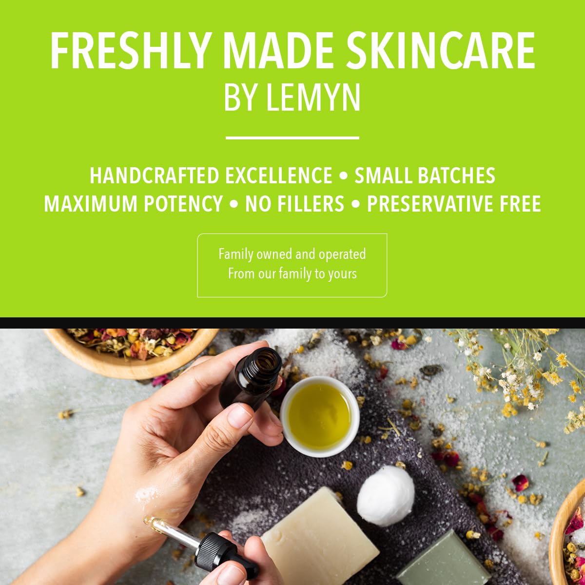 Lemyn Organics Retinol2 texture close-up shows quick absorption
