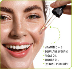 Lemyn Organics Vitamin C serum application showing brightening potential