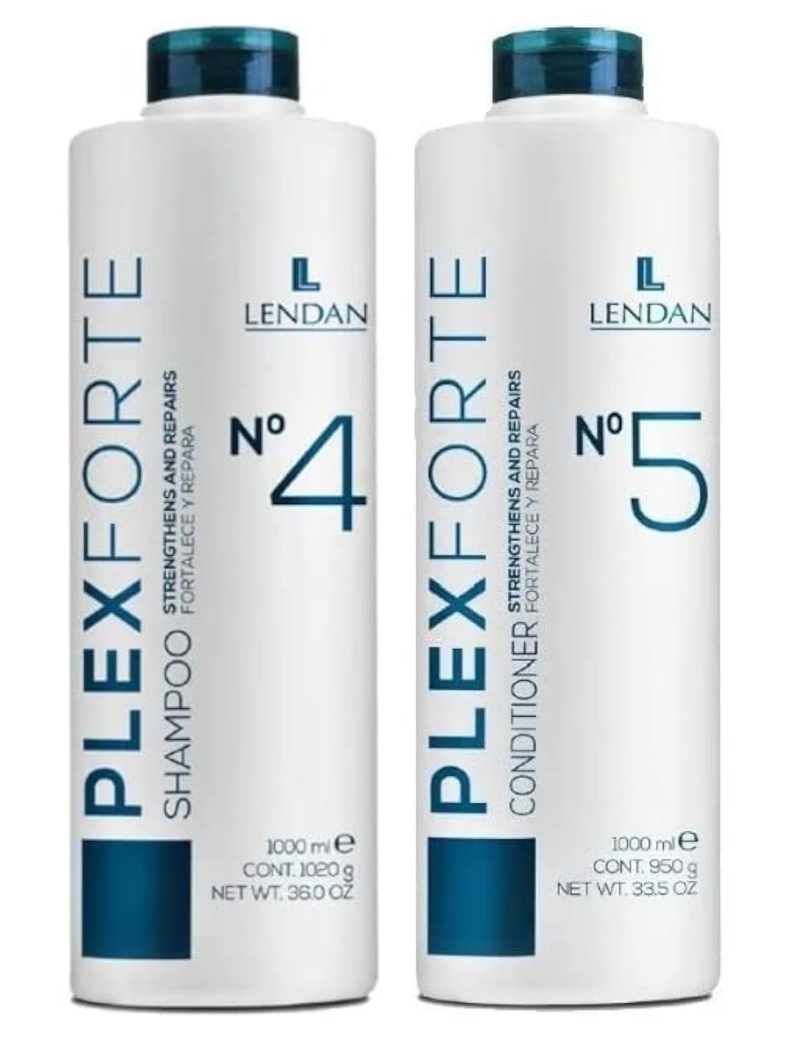 Lendan Plex Forte Shampoo bottle restores strength and shine, ideal for hair recovery.
