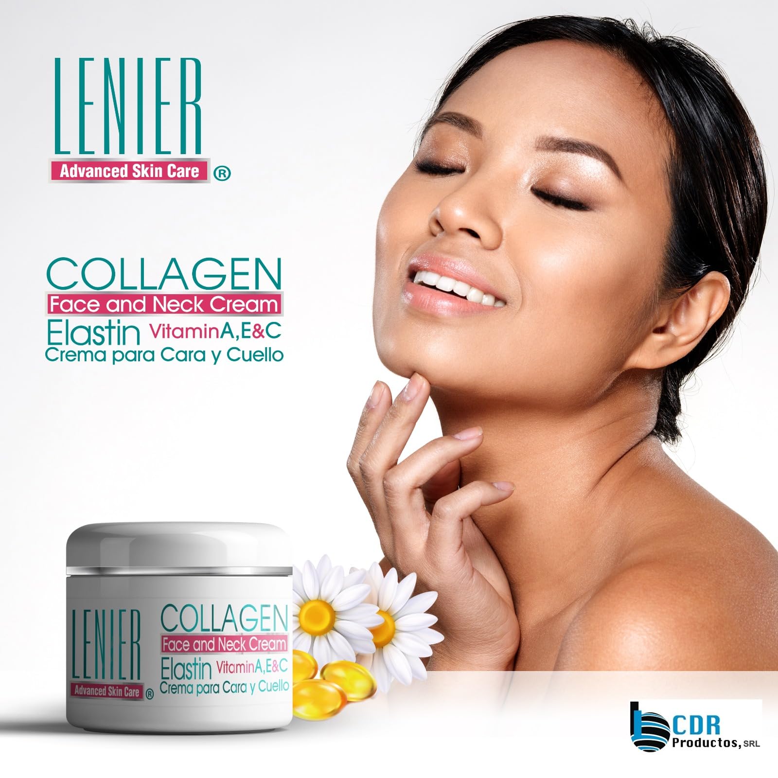 Lenier Collagen and Elastin Face Cream texture swatch showing non-greasy finish.