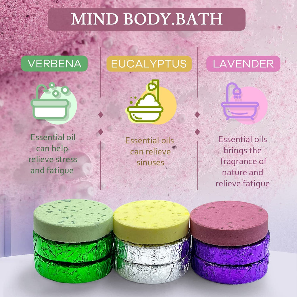 leoce verbena shower steamer in foil pack for uplifting mood
