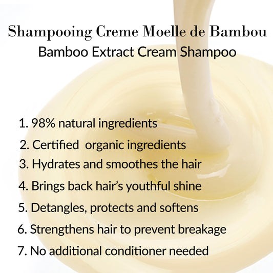Leonor Greyl Bamboo Extract Cream Shampoo label details natural, paraben-free formula.