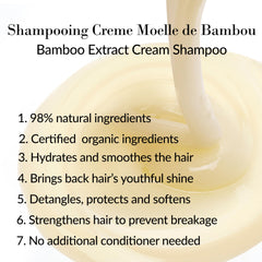 Leonor Greyl Bamboo Extract Cream Shampoo label details natural, paraben-free formula.