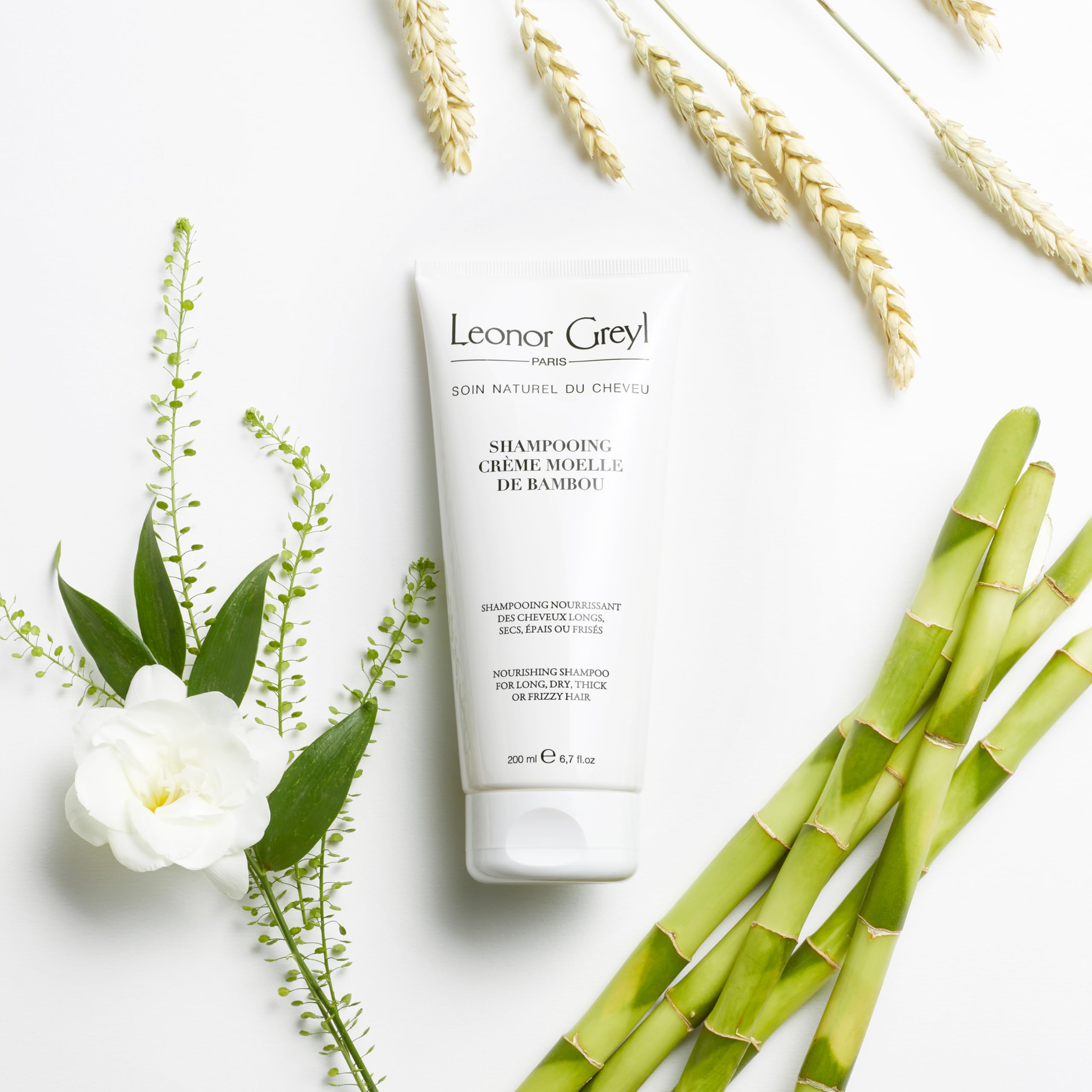Leonor Greyl Bamboo shoot extract image indicates conditioning power for hair.