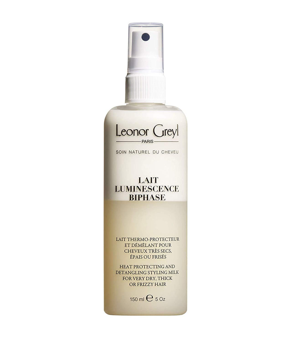 Leonor Greyl Lait Luminescence detangling milk protects heat and adds shine for dry, thick hair