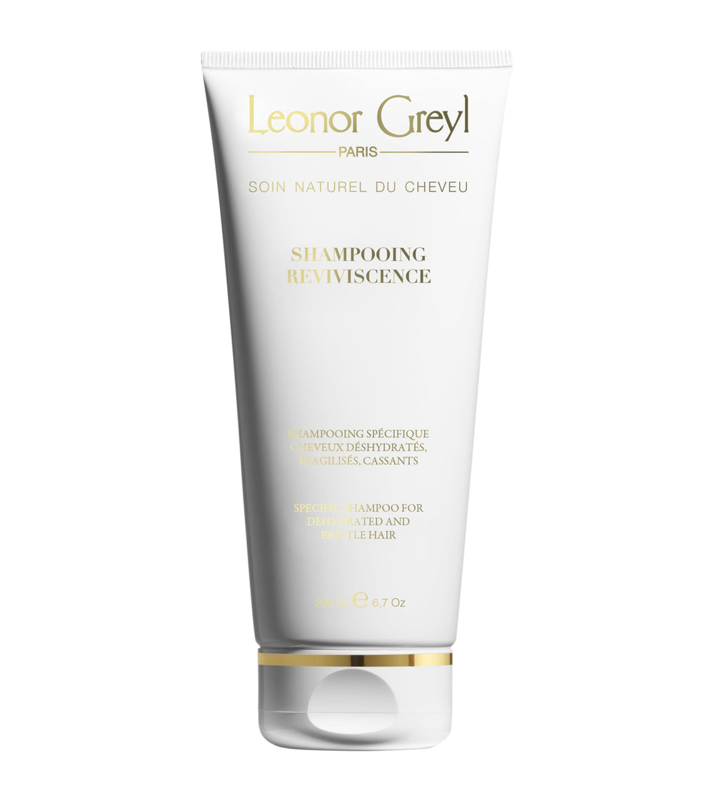 Leonor Greyl Reviviscence shampoo bottle showcases hydrating formula for dry, damaged hair.
